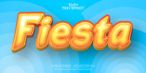 Cartoon text effect, editable fiesta text and comic text style