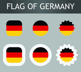 Flag of germany  in Different shapes, Flag of Germany in Various Shapes vectors