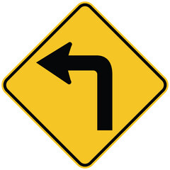 sharp curve to right road sign