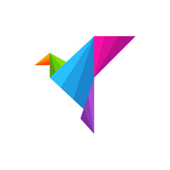 Bird Origami logo design vector. Icon Symbol. Template Illustration