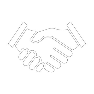 Handshake line icon. Shaking hands symbol. Agreement sign. Vector isolated on white.