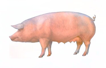 Representation of a domestic sow on a white background.