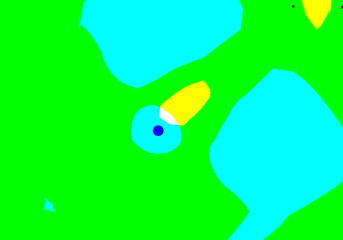 Fondo abstracto en azul, verde y amarillo con formas irregulares