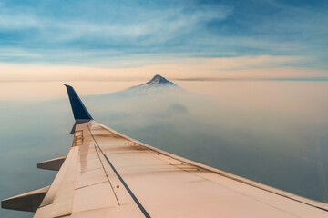 Flying over the mountain