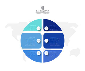 Vector illustration, infographics design, template, marketing, information, with 6 options or steps