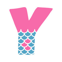 Y Alphabet Mermaid abstract monogram