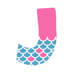 J Alphabet Mermaid abstract monogram