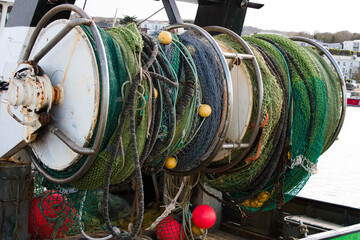 fishing nets on reels