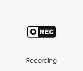 Recording vector icon. Editable stroke. Symbol in Line Art Style for Design, Presentation, Website or Apps Elements, Logo. Pixel vector graphics - Vector