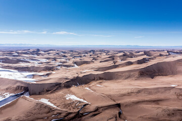 Aerial view of Imperial Sand Dunes in California