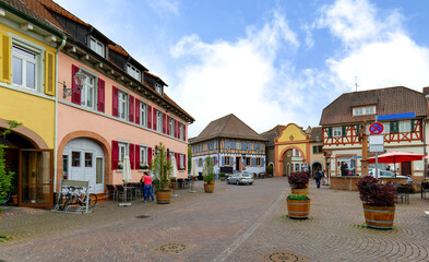 Fototapeta premium Ettenheim (Baden) Altstadtszene (Marktplatz)