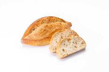 White craft bread with slices