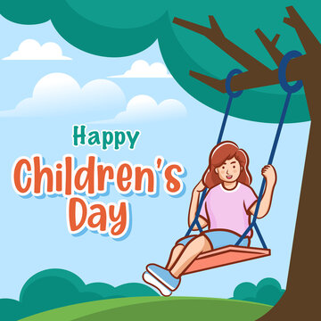 Happy World Children’s Day Illustration