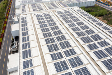 solar panels on factory rooftop