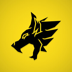 Simple logo of wolf head silhouette