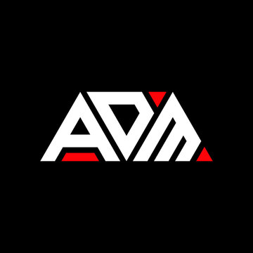 ADM letter logo design with polygon shape. ADM polygon and cube shape logo design. ADM hexagon vector logo template white and black colors. ADM monogram, business and real estate logo.