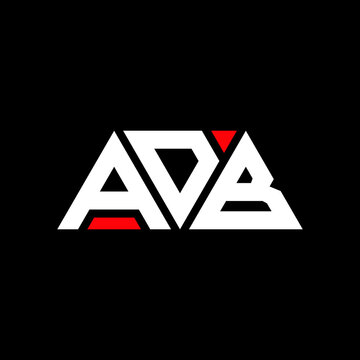 ADB letter logo design with polygon shape. ADB polygon and cube shape logo design. ADB hexagon vector logo template white and black colors. ADB monogram, business and real estate logo.