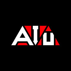 AIU letter logo design with polygon shape. AIU polygon and cube shape logo design. AIU hexagon vector logo template white and black colors. AIU monogram, business and real estate logo.