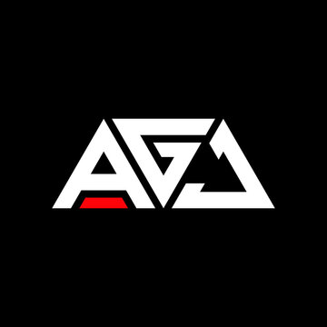 AGJ letter logo design with polygon shape. AGJ polygon and cube shape logo design. AGJ hexagon vector logo template white and black colors. AGJ monogram, business and real estate logo.