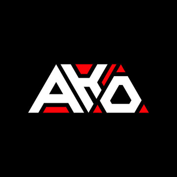 AKO letter logo design with polygon shape. AKO polygon and cube shape logo design. AKO hexagon vector logo template white and black colors. AKO monogram, business and real estate logo.