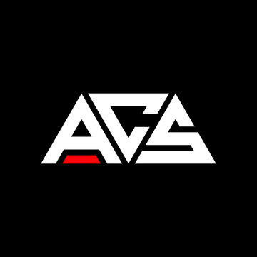 ACS letter logo design with polygon shape. ACS polygon and cube shape logo design. ACS hexagon vector logo template white and black colors. ACS monogram, business and real estate logo.