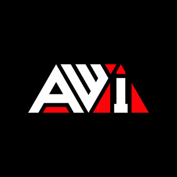 AWI letter logo design with polygon shape. AWI polygon and cube shape logo design. AWI hexagon vector logo template white and black colors. AWI monogram, business and real estate logo.