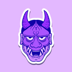 hand drawn devil face doodle illustration for tattoo stickers poster etc