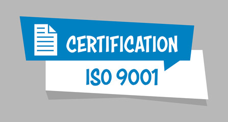 Logo certification iso 9001. - obrazy, fototapety, plakaty