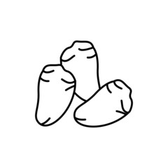 Chicken hearts color line icon. Cutting meat.