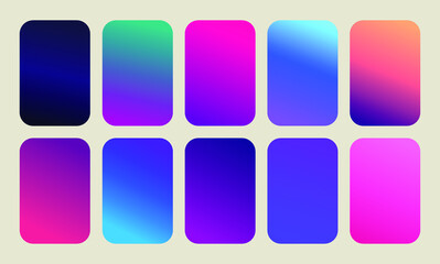 Abstract colorful vector blurred gradient backgrounds. Holographic template for your cover and design

