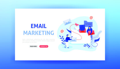 Email Marketing Landing Page. Vector Illustration of Mail Promotion.