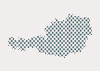 Vector map Austria from dots, digital template