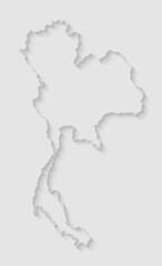 Vector outline map Thailand with creative shadow