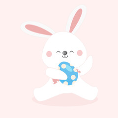 easter bunny with a egg