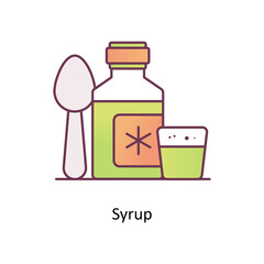 Syrup vector Filled Outline Icon Design illustration. Medical And Lab Equipment Symbol on White background EPS 10 File