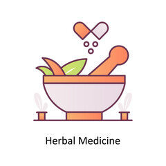 Herbal Medicine vector Filled Outline Icon Design illustration. Medical And Lab Equipment Symbol on White background EPS 10 File