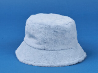 panama hat on a blue background