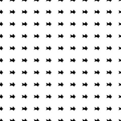 Square seamless background pattern from geometric shapes. The pattern is evenly filled with big black gold fish symbols. Vector illustration on white background