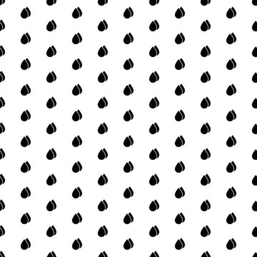 Square seamless background pattern from black water drop symbols. The pattern is evenly filled. Vector illustration on white background