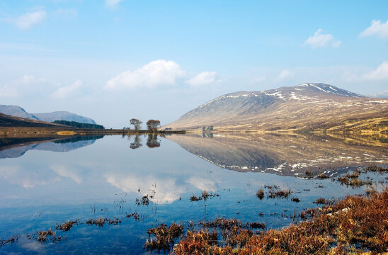 Scottish highlands a few miles SE of Ullapool and Loch Broom, Scotland. Looking west over Loch Droma to Beinn Enaiglair mountain