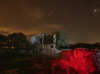 Ruins with a starry sky