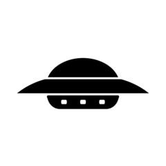 UFO icon. Alien unknown flying object of saucer shape. Vector Illustration