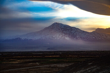 Obraz premium Sunrise over Ararat mountain.