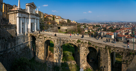 Bergamo Citt&agrave; Alta view of the old city