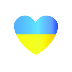 Vector flag of Ukraine in the shape of a heart