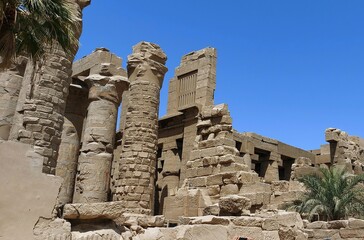 Karnak temple in Luxor, Egypt, an open air Museum, which comprises a vast mix of decayed temples,...