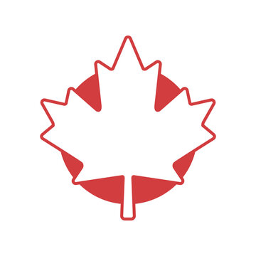 Maple leaf vector icon. Canada national symbol. Canadian element.