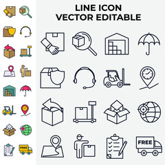 logistic set icon symbol template for graphic and web design collection logo vector illustration