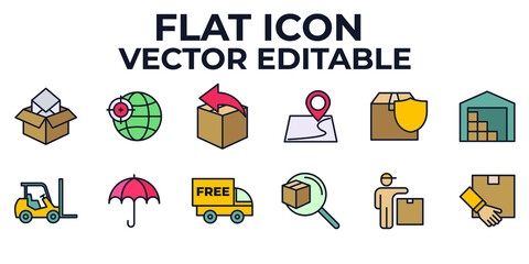 logistic set icon symbol template for graphic and web design collection logo vector illustration