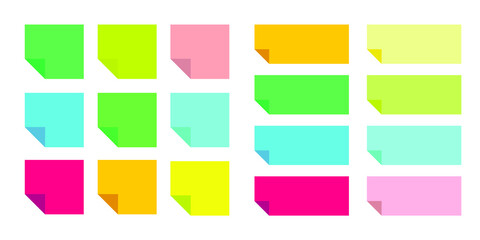 A frame set of sticky notes. Japanese means the same as the English title. This illustration is related to memo, note, paper, decoration, business, etc.
